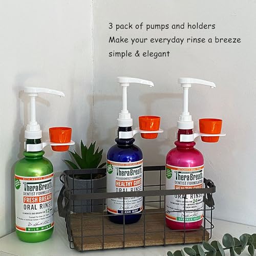 Onsogi [Upgraded] Mouthwash Dispenser Pump With Cup Holder Set For 16 Fl Oz Therabreath Mouthwash Oral Rinse thumb #4