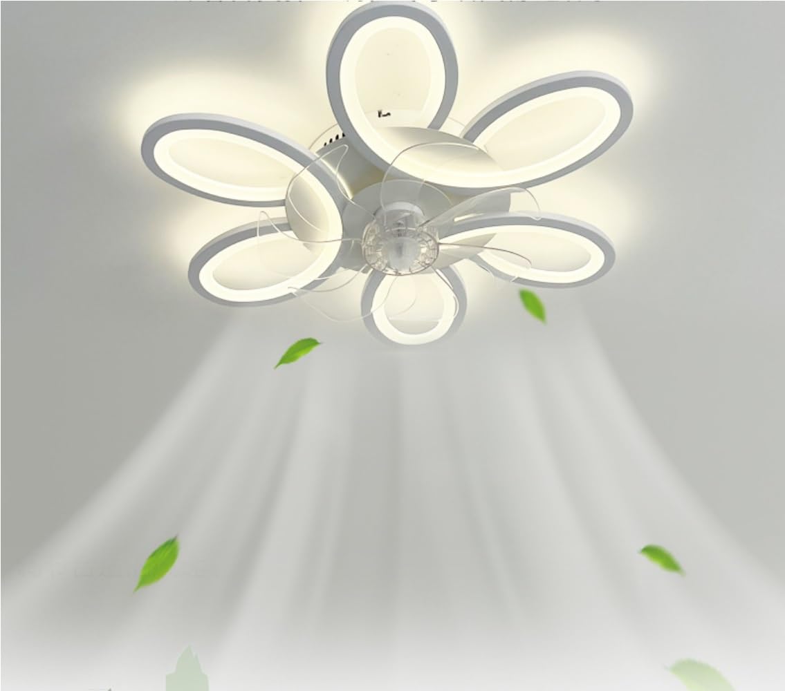 HXYSXHJUO Ceiling fan light 65CM White Reversible Dimmable Large Silent LED Fan Light with Memory Function and Remote Timer Bedroom Living Room