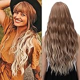 【Verstellbares & DIY-Schneiden】 Diese Perücke für Frauen ist mit einem 100% atmungsaktiven Rosennetz und einer hervorstehenden Haarkappe ausgestattet, die je nach Kopfumfang angepasst werden kann und sehr bequem zu tragen ist. Der Pony und die Haarlänge können auf Ihre unterschiedlichen Bedürfnisse zugeschnitten werden.