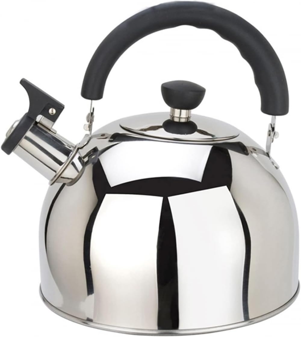 Hervidor silbante de acero inoxidable 304, cocina de inducción, estufa de gas, silbato, tetera, herramientas de cocina, hervidor de té, color único, 4 L, plata