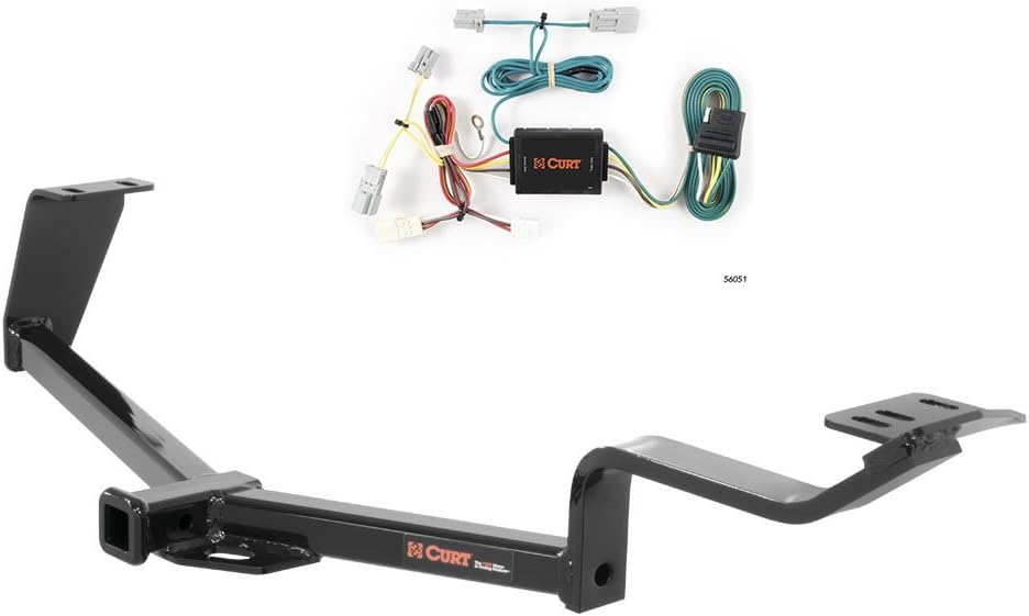 Curt Class 1 Trailer Hitch Bundle with Wiring fits 2006-2015 Honda Civic 2 Door Coupe | Includes Installation Hardware | 11391 56051