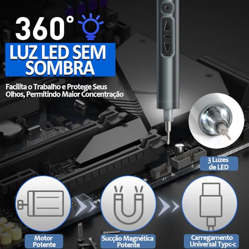 Parafusadeira, Mini Parafusadeira, Kit Chave de Fenda, Chave de Fenda, Kit de Chaves, Chaves de Prec