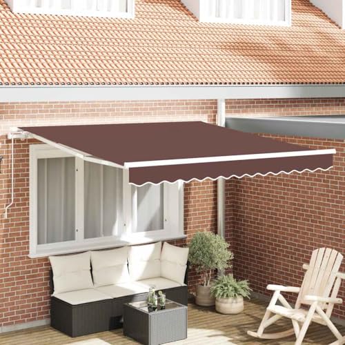 Auvent manuel rétractable marron pour ombrager vos repas sur le balcon - 2