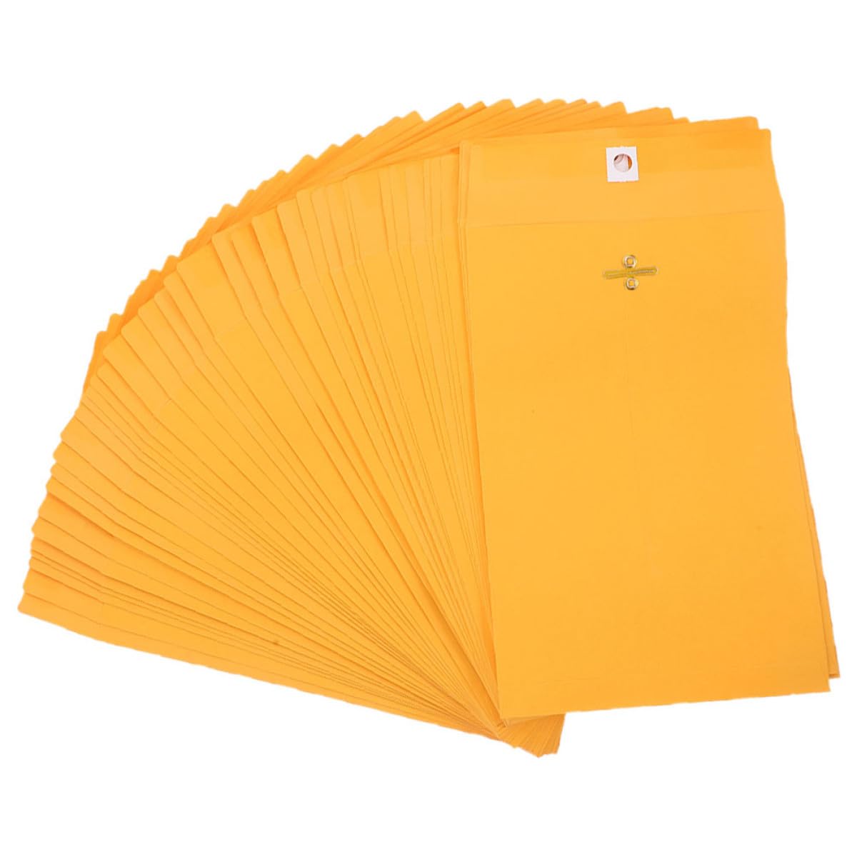 Abaodam 100 Stück Gelbe Briefumschläge mit Praktischem Schnappverschluss aus Kraftpapier Leichte und Benutzerfreundliche Umschläge für Büro und Schule im Din A4 Format