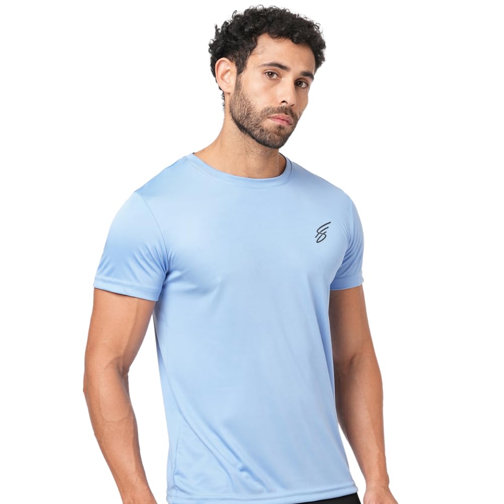Round Neck Moisture Absorbing Performance Half Sleeve Slim Fit T-Shirt for Men | Quick Dry Technology | Light Weight & Breathable Fabric | Ideal for Indoor & Outdoor Physical Activity