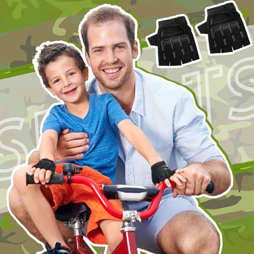 Image of Boao 3 Pairs Kids Half Finger Bike Gloves