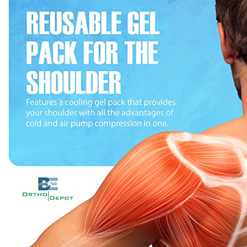 O2 Compression Cold Therapy Shoulder Brace & Air Compression Wrap, Universal Shoulder Compression Sleeve, Hands-Free Ice Pack For Shoulder & Rotator Support Brace, Shoulder Cold Wrap For Rotator Cuff #TOP6