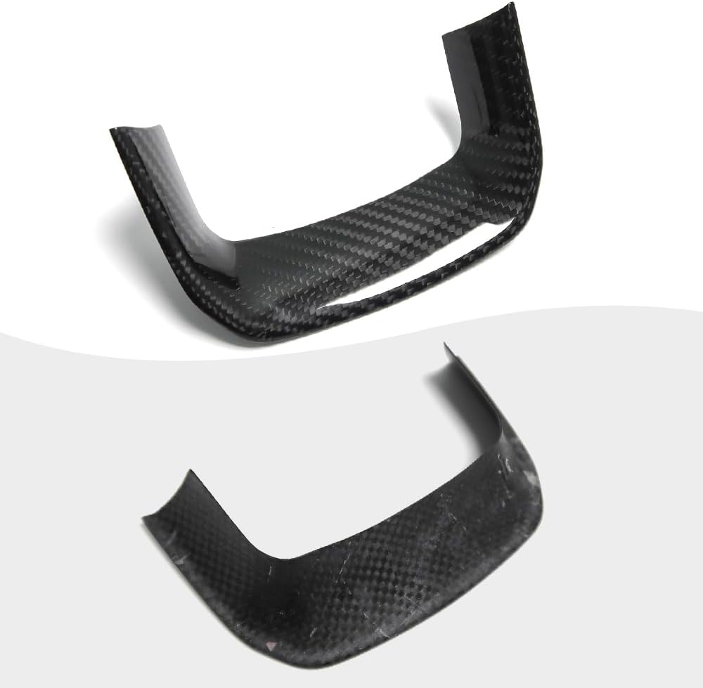 Jogon Dry Carbon Fiber Steering Wheel U-Shaped Frame Trim for Dodge Ram 1500 TRX Pickup Off-Road Laramie Rebel Limited 2019 2020 2021 2022 2023 2024, Steering Surrounding Trim (Glossy CF)