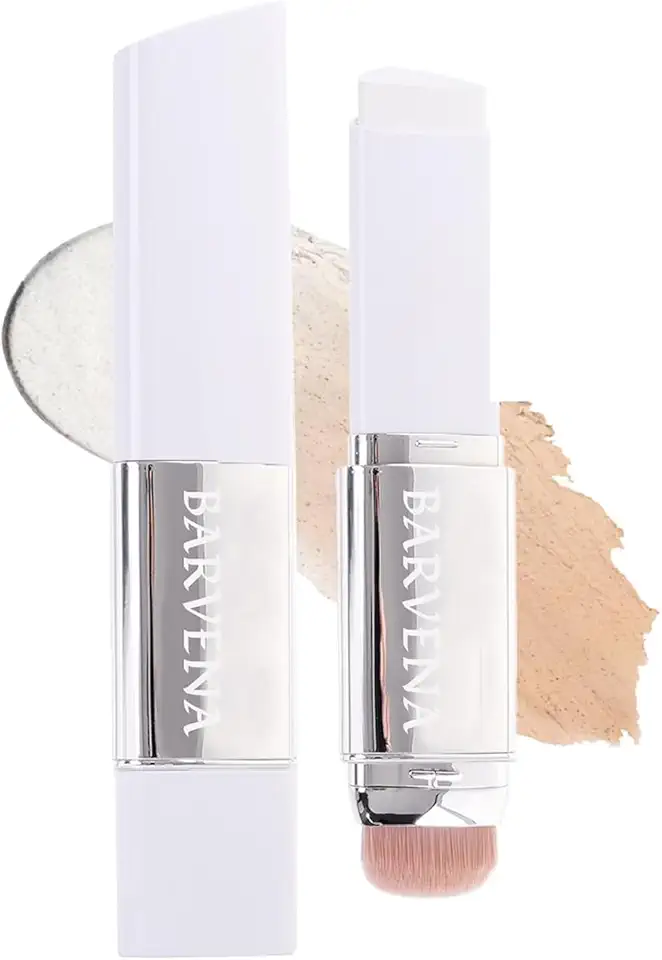 Bastão de base que muda de cor com pincel, impermeável 2 em 1, de longa duração, cobertura média a total, acabamento orvalhado, maquiagem, para pele madura e todos os tons de pele, nutritivo