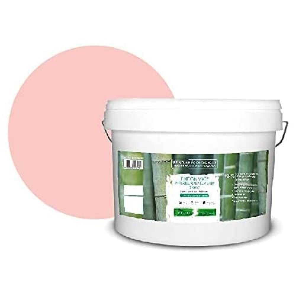 Natura - Pintura natural ecológica para interiores (10 l/130 m², clase energética A+), color rosa