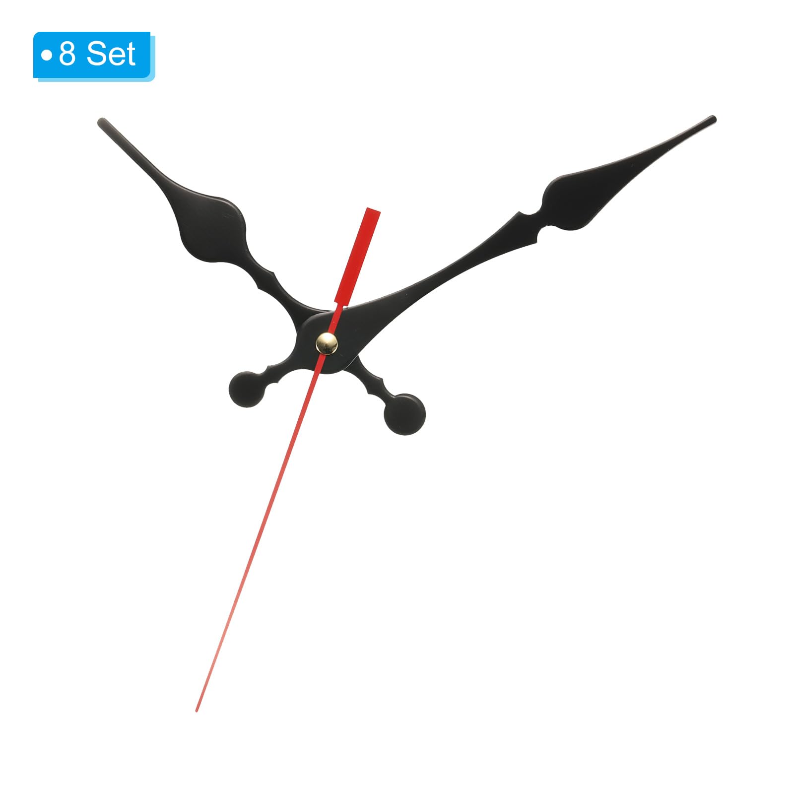 PATIKIL Replacement Clock Hands Kit, 8 Set Replacement Clock Hands Kits Clock Mechanism Movement Aluminum Wall Clock Hands Parts Replacement for Wall Clock Repair DIY, Black, A25 - Image 3