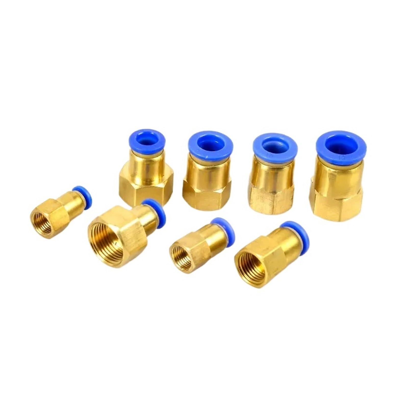 Raccordo for tubo aria PCF 4 6 8 10 12mm Tubo flessibile 1/8 "3/8" 1/2 "BSP 1/4" Filettatura femmina Connettore pneumatico in ottone Raccordo rapido(PCF16-04)