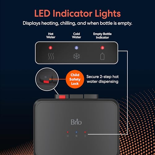 Image of Brio 130SS Series Top-Load Dispenser, Hot & Cold, Black & Stainless Steel