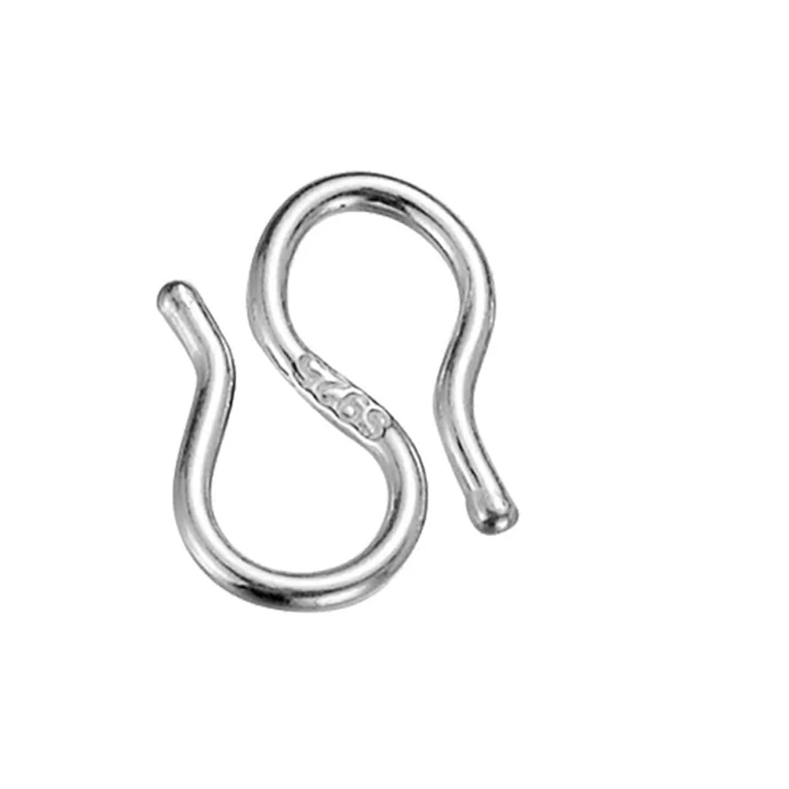Ganchos SW de Plata de Ley 925, conector extensor de cierre, hipoalergénico for pulsera, collar, fabricación de joyas, 2 uds.(S 7.8x11.7mm)