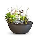 Aquascape 78325 AquaGarden Pond and Waterfall Kit Container Water Garden, Measures 23. 5-inch in Diameter and 9 7/8-inch Tall, Brown