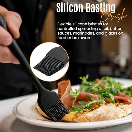 NEXTOP Silicone Spatula Set, 6-Piece Kitchen Utensil Set with Silicone Spatulas and Basting Brush, One-Piece Design for Mixing, Baking, Scraping, Stirring and Cooking, Nonstick Friendly (Black Set) by Nextop - Used condition - Image 9