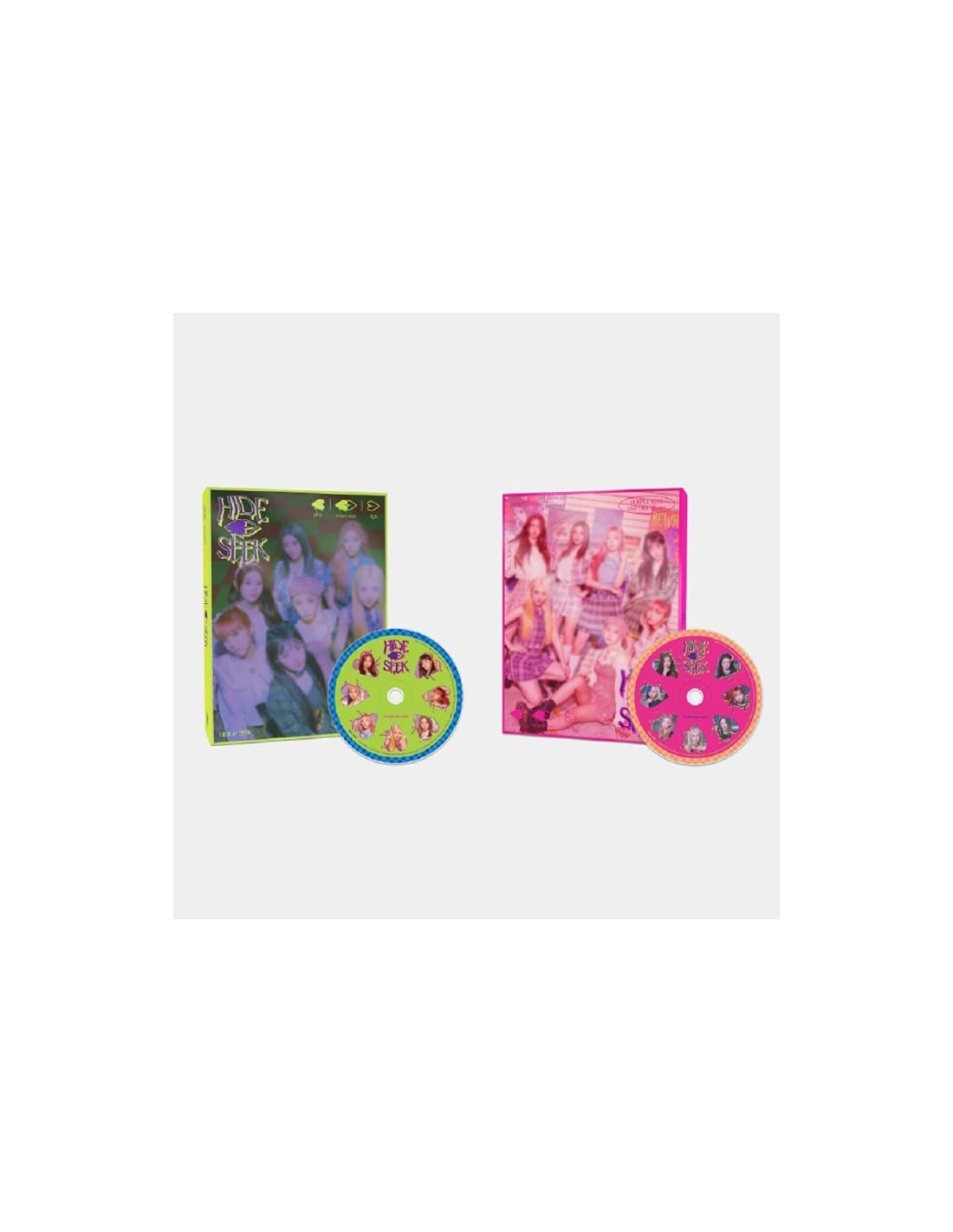 PURPLE KISS Hide & Seek 2nd Mini Album 2 Version SET 1p Folding Poster On Pack+108p PhotoBook+1p Ticket+1p Sticker+2p PhotoCard+Tracking Kpop Sealed