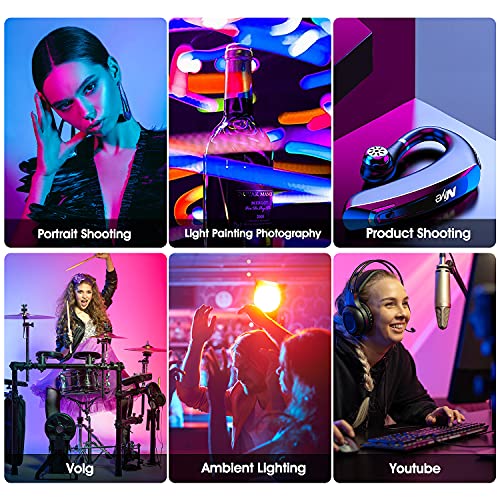 Rgb Video Lights, Magnetic Led Camera Light 360° Full Color With 3 Cold Shoe Mounts, 2000Mah Rechargeable Cri95+ 2500-9000K Dimmable Panel Lamp Portable Photography Lighting #TOP6