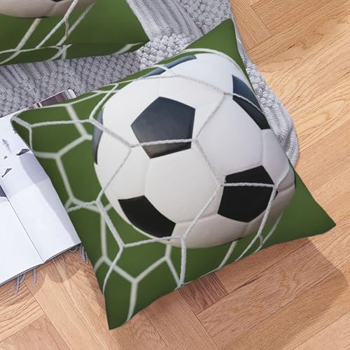 Housse de coussin de football texture lin resistant avec fermeture eclair invisible - 8