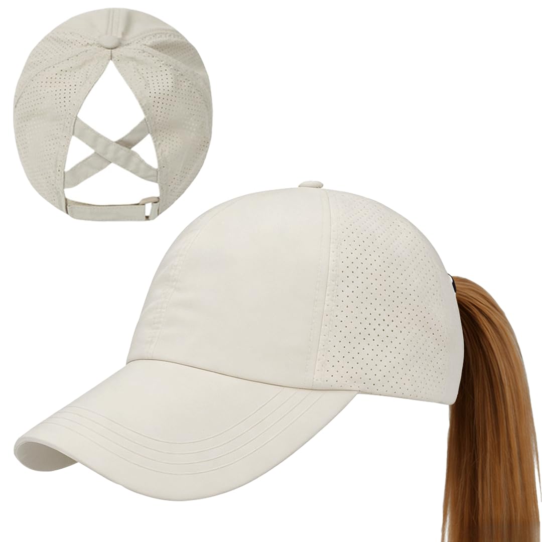 Gorra de Béisbol Mujer Cola de Caballo Verano Transpirable Gorra Secado rápido del Deporte Ponycap de High Messy Bun Ajustable Buckle — view 10
