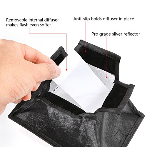 BLITZ Softbox Speedlight Diffusor Kit - 20cm Achteck Softbox + 20x15cm Softbox für Blitzgerät, Universalhalterung für Canon Nikon Sony