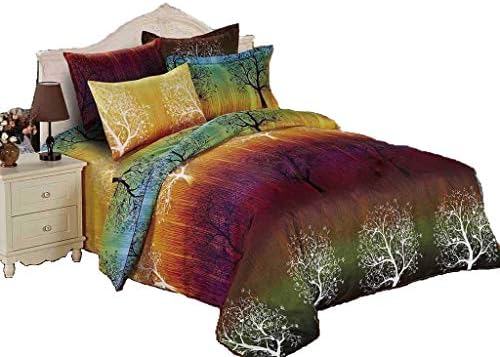 Swanson Beddings Rainbow Tree 3pc Duvet Bedding Set: Duvet Cover and Two Pillow Shams (California King)