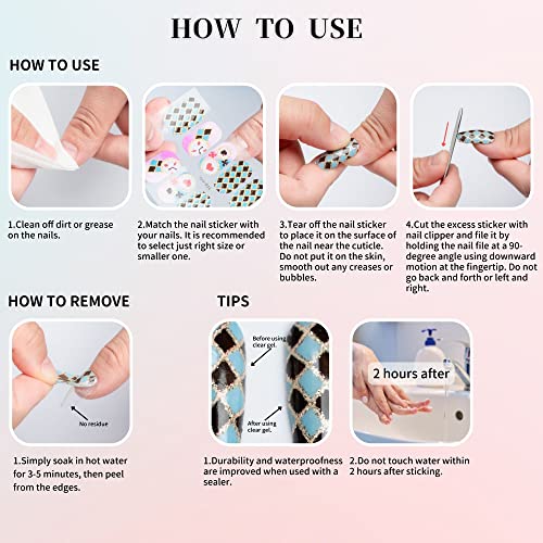 Sun&Beam Nails Full Nail Wraps Art Stickers Nail Polish Strips Self-Adhesive With Design For Women Girls Diy Nail Decals 6 Sheets(#6-Spring) #TOP5