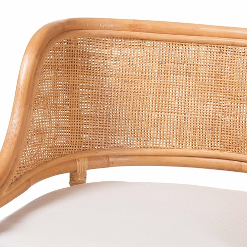 Bali & pari Ottis Natural Rattan Counter Stool with Cushion - Handwoven Wicker Kitchen Island or Lounge Seating with Integrated Footrest by bali & pari - Used condition - Image 5