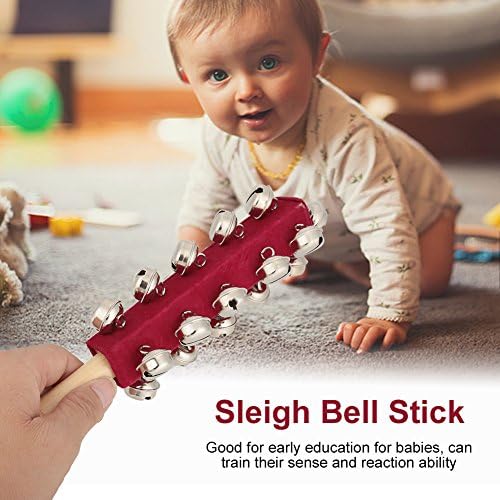 Jingle Handheld Bells, 21 Jingle Bells Bar Sleigh Stick Kids Toy Percussion Instrument Gift for Kids (Red) Orff Children's Percussion