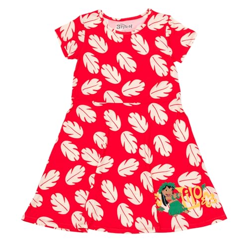 Disney Lilo & Stitch Little Girls Skater Dress Crimson Red 5