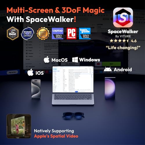 undefined VITURE Pro XR/AR Glasses, 135" 120Hz 1000Nits Display, Harman Audio, Myopia Adjustments, Electrochromic Film, for iPhone 17/16/15/Android/Mac/PC/Steam Deck, First-Ever XR Experience for Switch 2 の商品画像 5