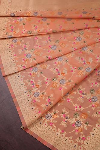 Image of DEVANGI Women's Woven Banarasi Silk Dupatta /Chunni For Women, Floral Print 1 Meter Wide and 2.3 Meter Length Printed Designer Dupatta /Chunni For Girls