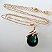 Navachi 18k Gold Plated Water Drop Crystal Green Zircon Az6003p Snake Pendant Necklace 16