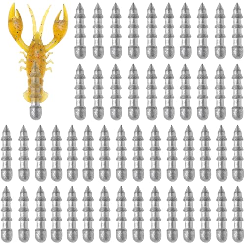 Fishing Nail Weights 70/50pcs Neko Rig Weights Insert Sinkers for Bass Fishing Soft Plastic Lures Wacky Worm Weights Kit Assorted Sizes (1/32oz-50pcs)