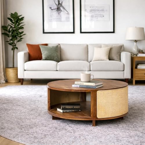 SMAART CRAAFTS Cane Solid Wood Coffee Table 25 kg - Image 3