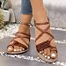 Imagen de MEECHI Sandalias De Dedo for Mujer Sandalias Romanas Vintage con Banda Elástica Zapatos De Playa Planos De Ocio Chanclas Ligeras Y Cómodas for Vacaciones