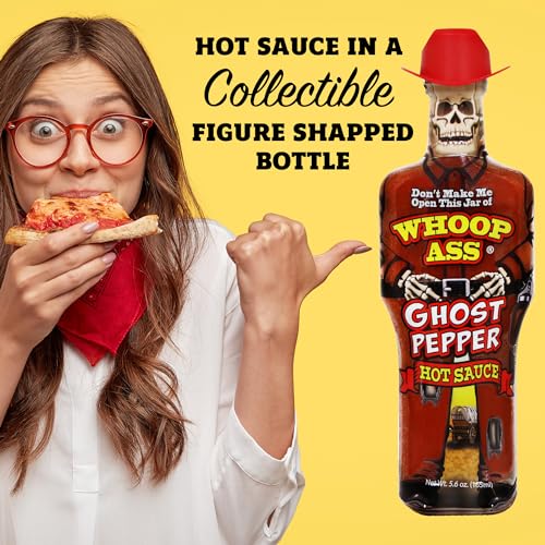 WHOOP ASS Cowboy Premium Scharfe Soße mit Geisterpfeffer – Versuchen Sie es, wenn Sie sich trauen! – Perfektes Gourmet-Geschenk für den Hot-Sauce-Fan