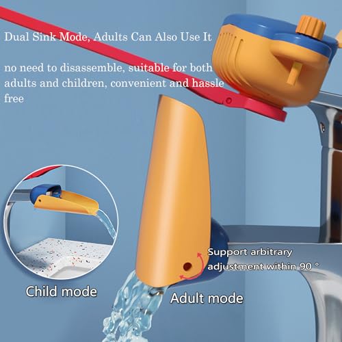 Image of Faucet Handle Extender Set, Faucet Extender for Kids Child Sink Extender Kids Hand Wash Helper Faucet Extender for Bathroom Sink-Blue Yellow