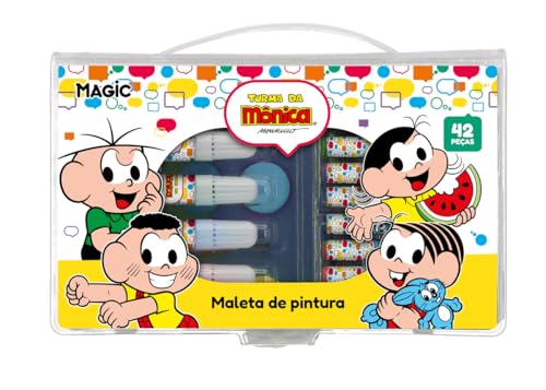 Kit Maleta de Pintura 42 peças Turma da Mônica