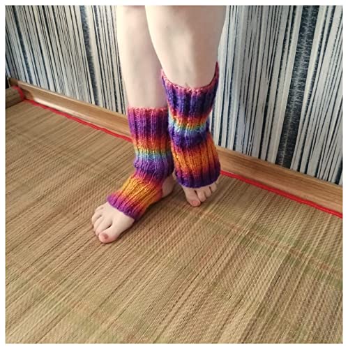 Wool Yoga Socks For Women Handmade Colorful Non Slip Knitted Hand Leg Warmers Girl Short Rainbow Leggings Flip Flop Gaiters Boot Cuffs #TOP1