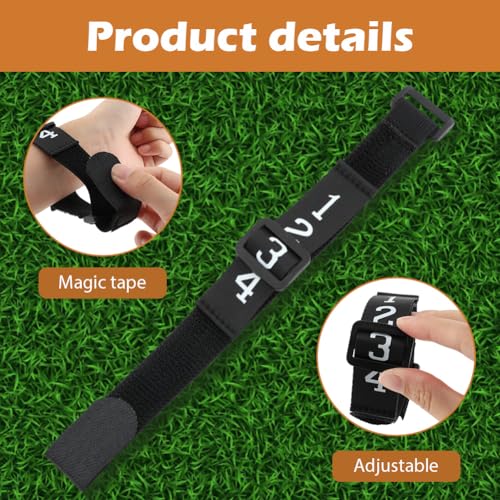 LOQJSS 6PCS Football Referee Gear—Football Referee Chain Clips,Football Down Indicator,Football Numbered Wrist Down Indicator,Football Yard Markers for Head Linesman Umpire Equipment