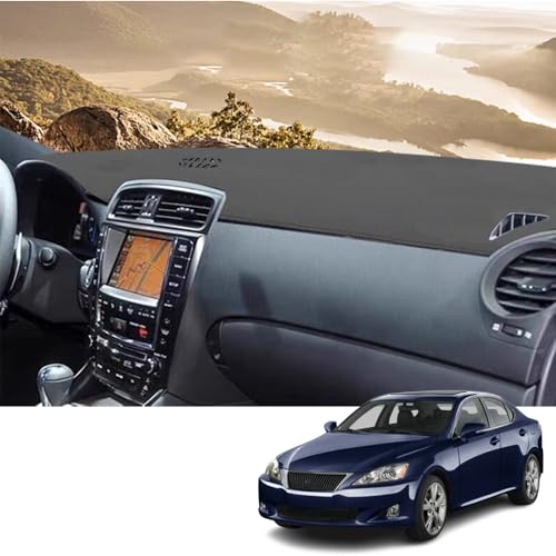 Bmolpt Custom Interior Accessories for Lexus IS250 IS350 2006 2007 2008 2009 2010 2011 2012 2013 Leather Center Console Cover Dashboard Cover Dash Cover Mat Pad Without HUD(Balck)