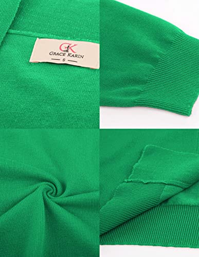 GRACE KARIN Womens 3/4 Sleeve Green Cropped Cardigan Sweaters Lightweight Open Front Bolero Shrugs Sweater for Dress XXL — view 5