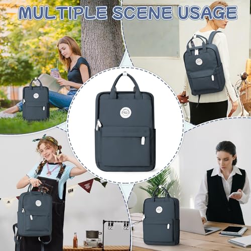 Miniatura 6 de Hyc00 Mochilas Escolares Mochila Mujer, Mochila Impermeable Portatil 14 Pulgadas,Casual Bolsos Niña Niño Backpack Adolescente Para Universidad Mochila Ligera Mochila De Viaje,Gris Oscuro