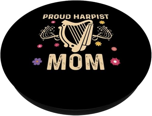 Miniatura 2 de Proud harp girl mom  Jaw Harp Lire Harp harpist PopSockets Swappable PopGrip