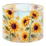 Drum Lamp Shades seamless hand drawn vibrant yellow watercolor sunflowers Lampshade for Floor Lamps Table Lamp Pendant Light Linen 13'x13'x10' Replacement Large Lampshades