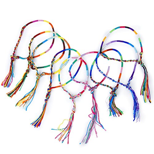 SovelyBoFan 9 X Bracelets D'Amitié de Fil Tressé de Style Hippie Bracelet de Cheville - Couleur Radom Cover