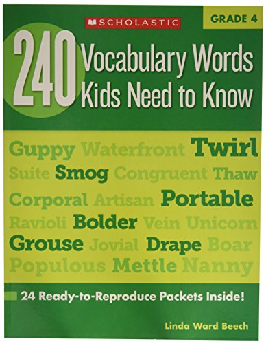 Scholastic Teaching Resources 9780545468640 240 Vocabulary Words Kids Need to Know, Grade 4, 0.19" Height, 8.5" Width, 11" Length