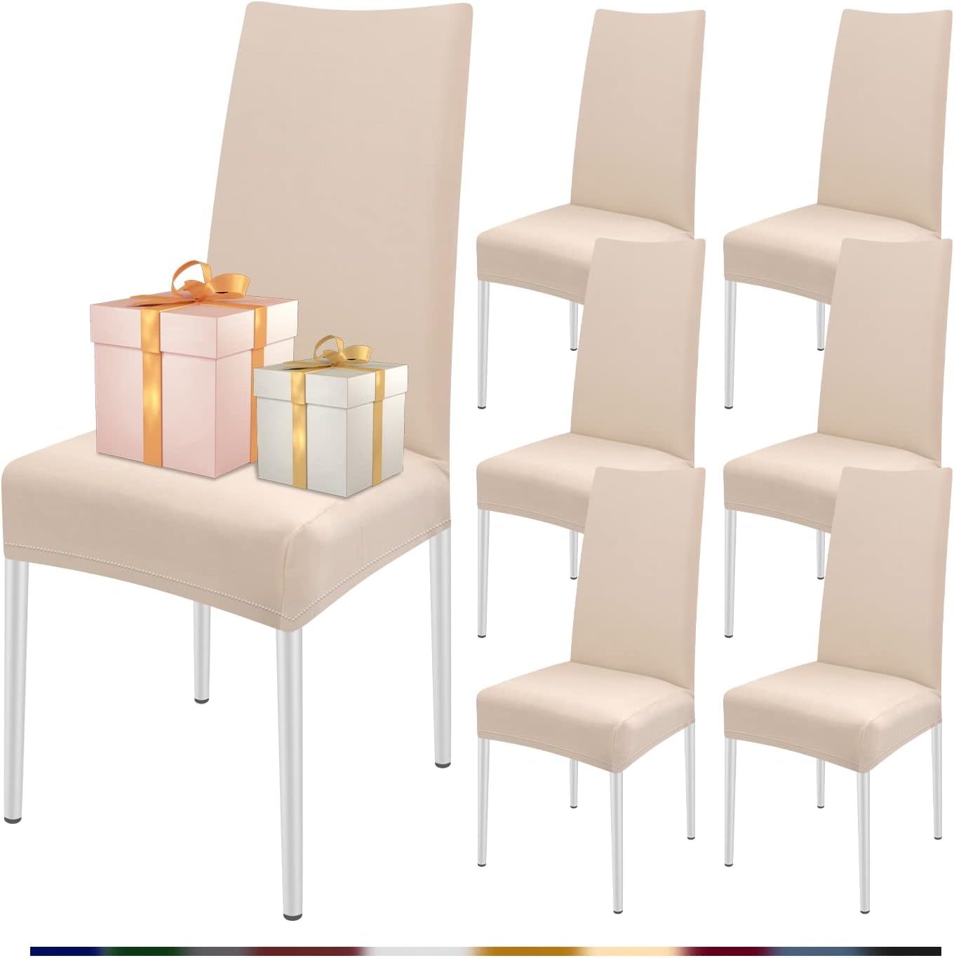 Coprisedie Elasticizzati 6 Pezzi - Grigio-Blu Per Cucina E Sala Pranzo - Foto 7