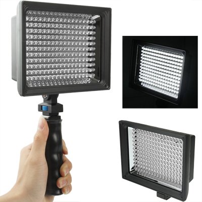 空 FLLL LED-187A 187 LEDビデオライト(カメラ/ビデオカムコーダーおよび7.4V 4400mAhリチウムイオンバッテリー用)、ソフトシートおよびSony NP-F770用黄色フィルター(黒)付き KING
